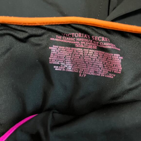 Victoria's Secret Black Neon Stripe Hipster Bikini Size Small/32B - Picture 3 of 7